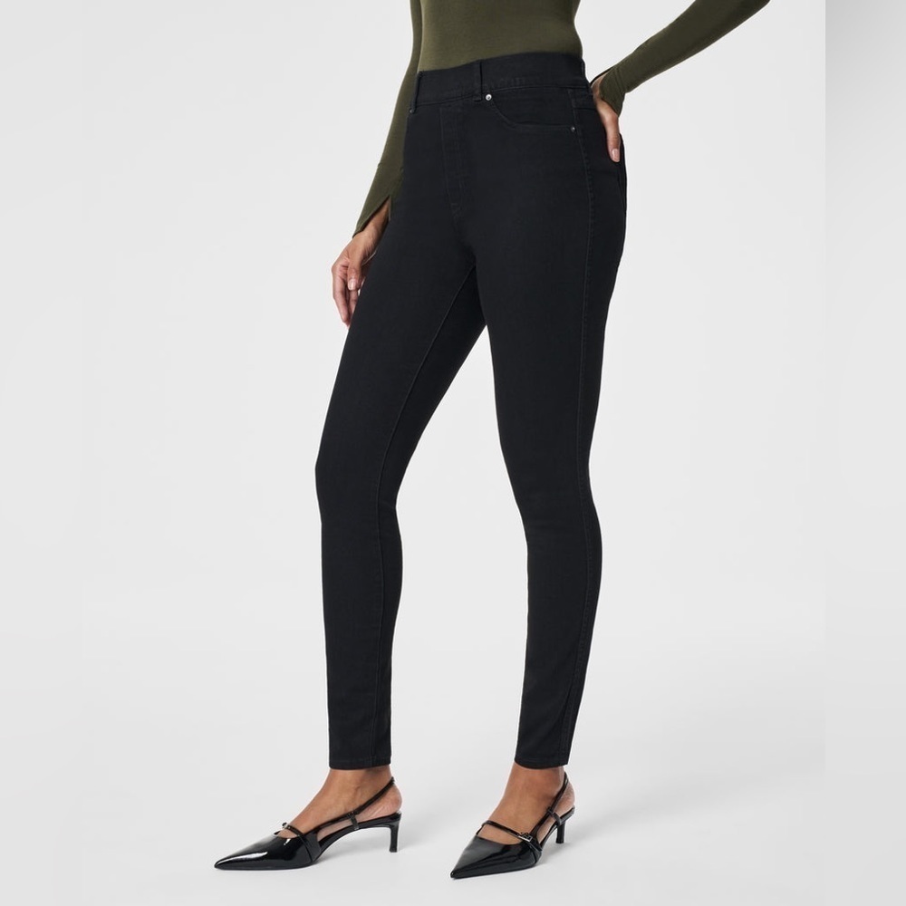 SPANX Black Ankle High Rise Stretch Jeans - Picture 3 of 12